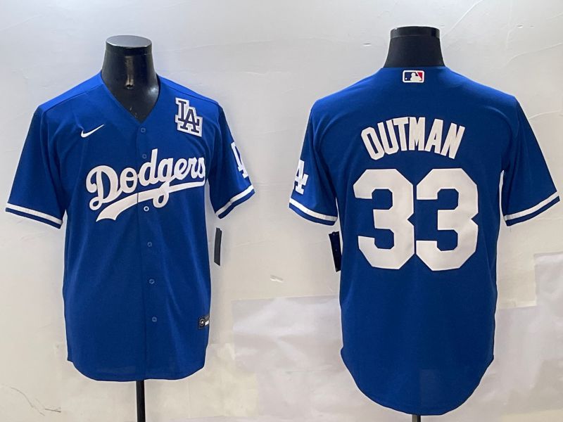 Men Los Angeles Dodgers #33 Outman Blue Game 2025 Nike MLB Jersey style 5->chicago cubs->MLB Jersey